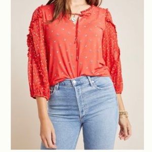 Anthropologie Jacquin Peasant Blouse